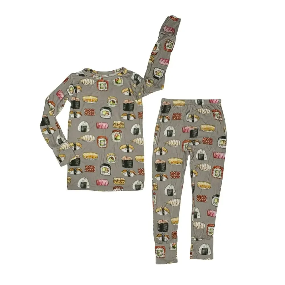 Posh Peanut Bamboo Sushi 2pc Pant Pajama Set‎ Tan 4T Whimsygoth Cottage Foodie